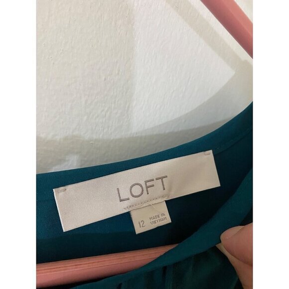 Loft Women's Green Flutter Sleeve Midi Dress - 12 - Picture 2 of 13